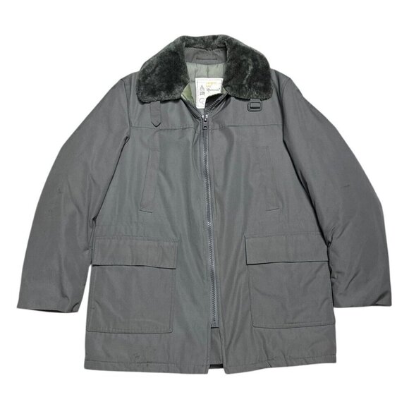 LONDON FOG Vintage 90s Faux Fur Insulated Winter Business Retro Coat Mens Medium - Picture 1 of 6